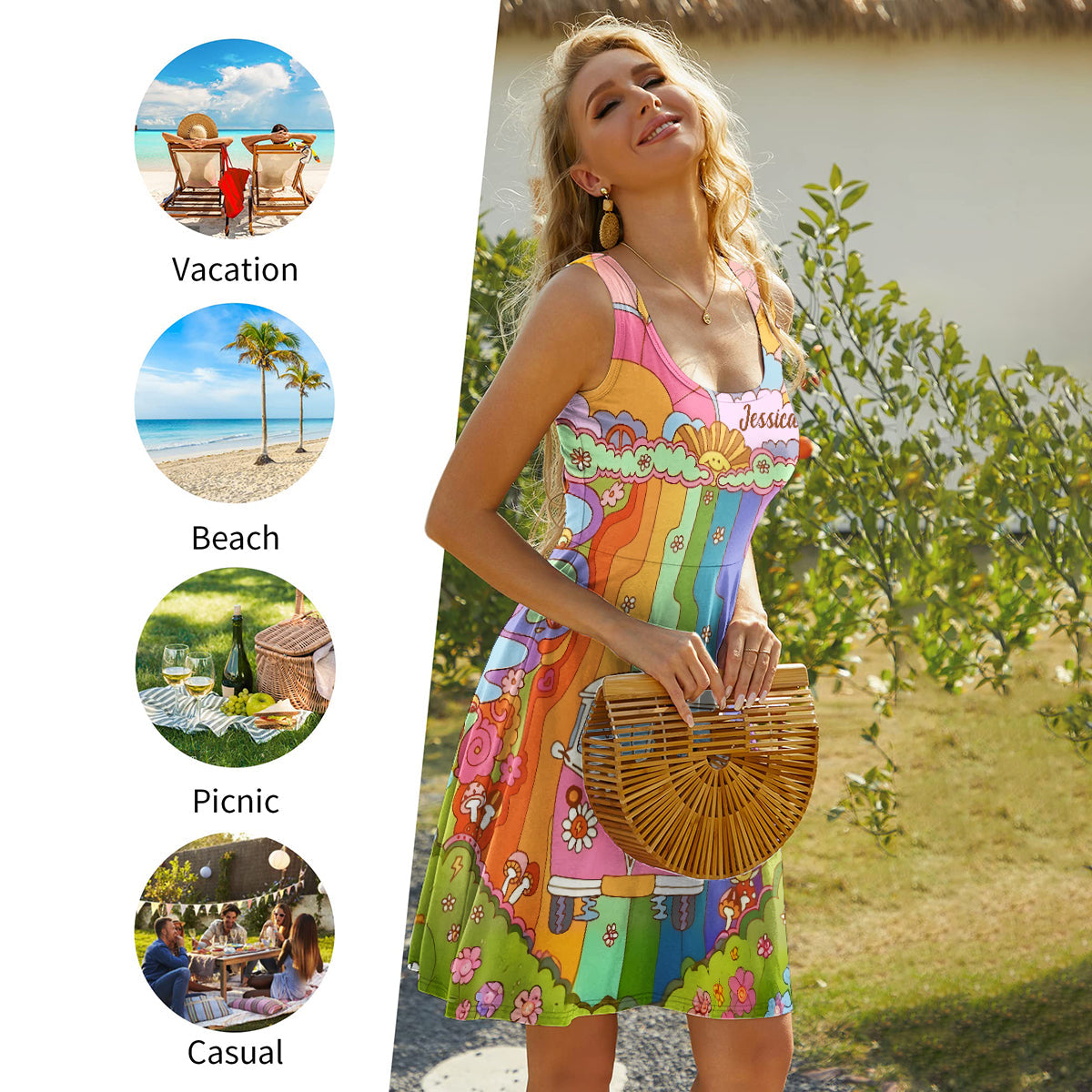 Hippie Soul - Personalized Hippie Sleeveless Dress