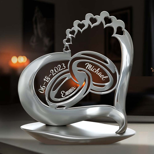 Cadeau d'anniversaire pour couple - Plaque acrylique personnalisée pour couple.