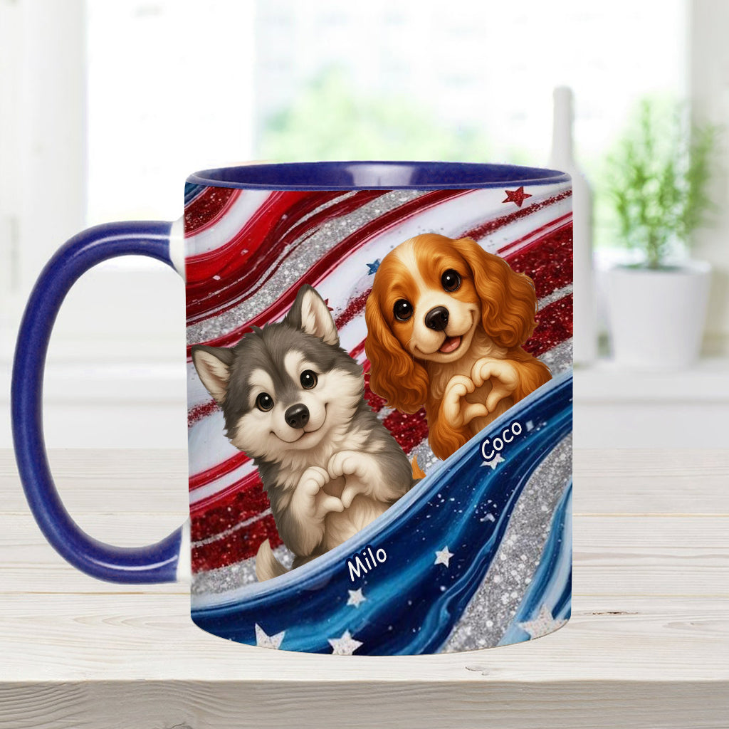 Mug personnalisé à motif chien « Paw And Patriotic »