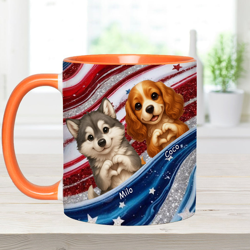 Mug personnalisé à motif chien « Paw And Patriotic »