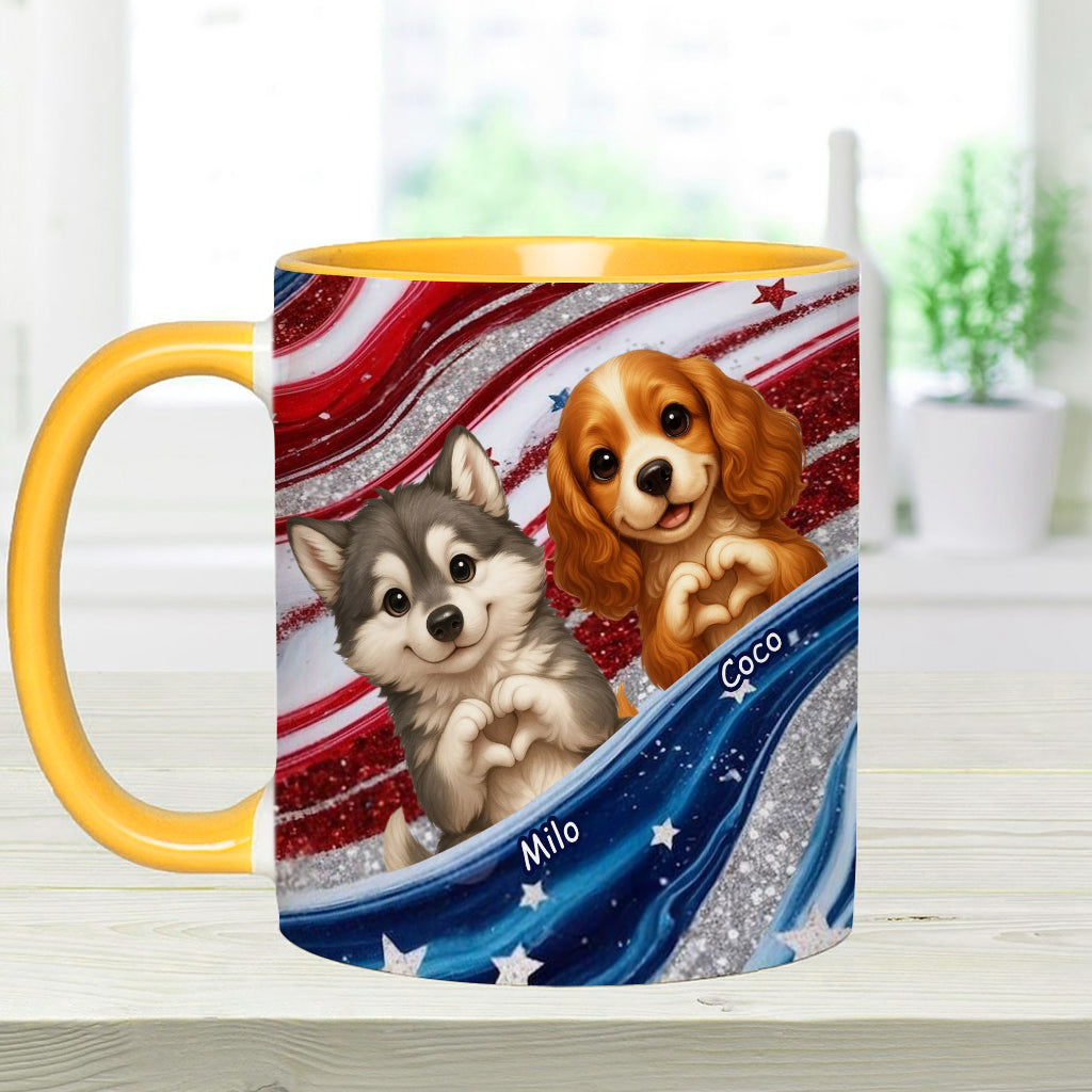 Mug personnalisé à motif chien « Paw And Patriotic »