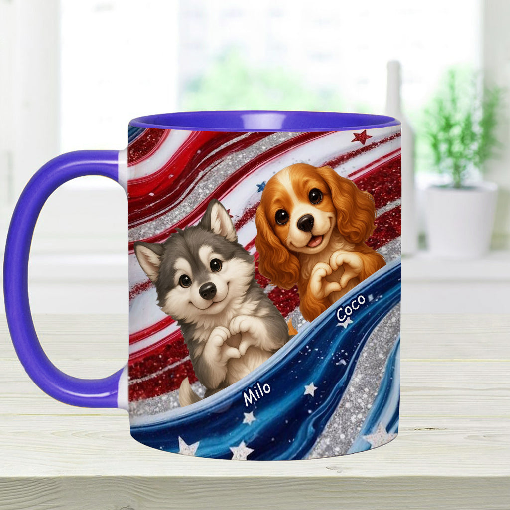 Mug personnalisé à motif chien « Paw And Patriotic »