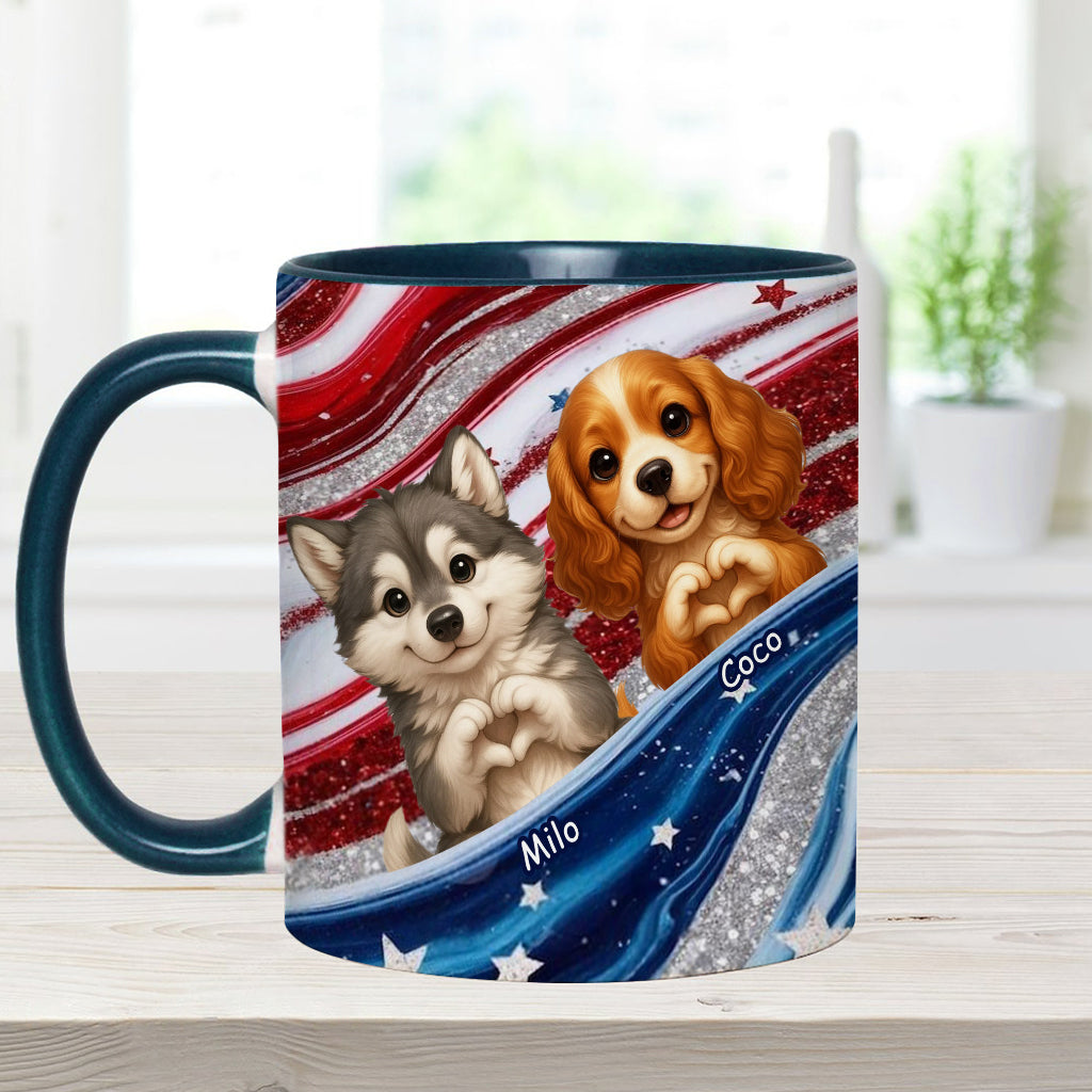 Mug personnalisé à motif chien « Paw And Patriotic »