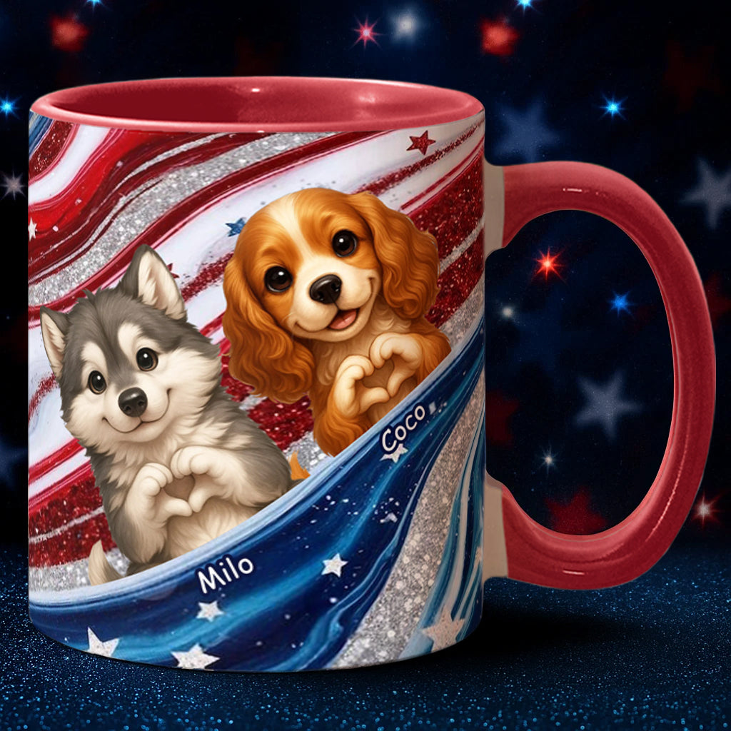 Mug personnalisé à motif chien « Paw And Patriotic »