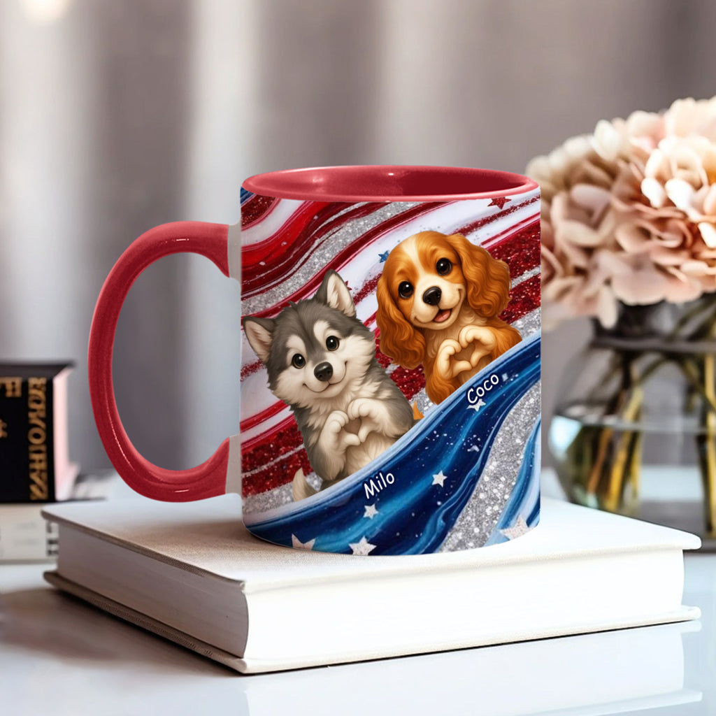 Mug personnalisé à motif chien « Paw And Patriotic »