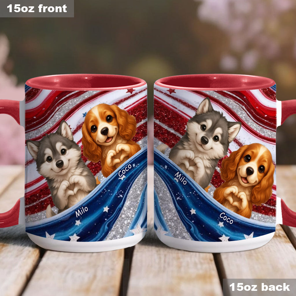 Mug personnalisé à motif chien « Paw And Patriotic »