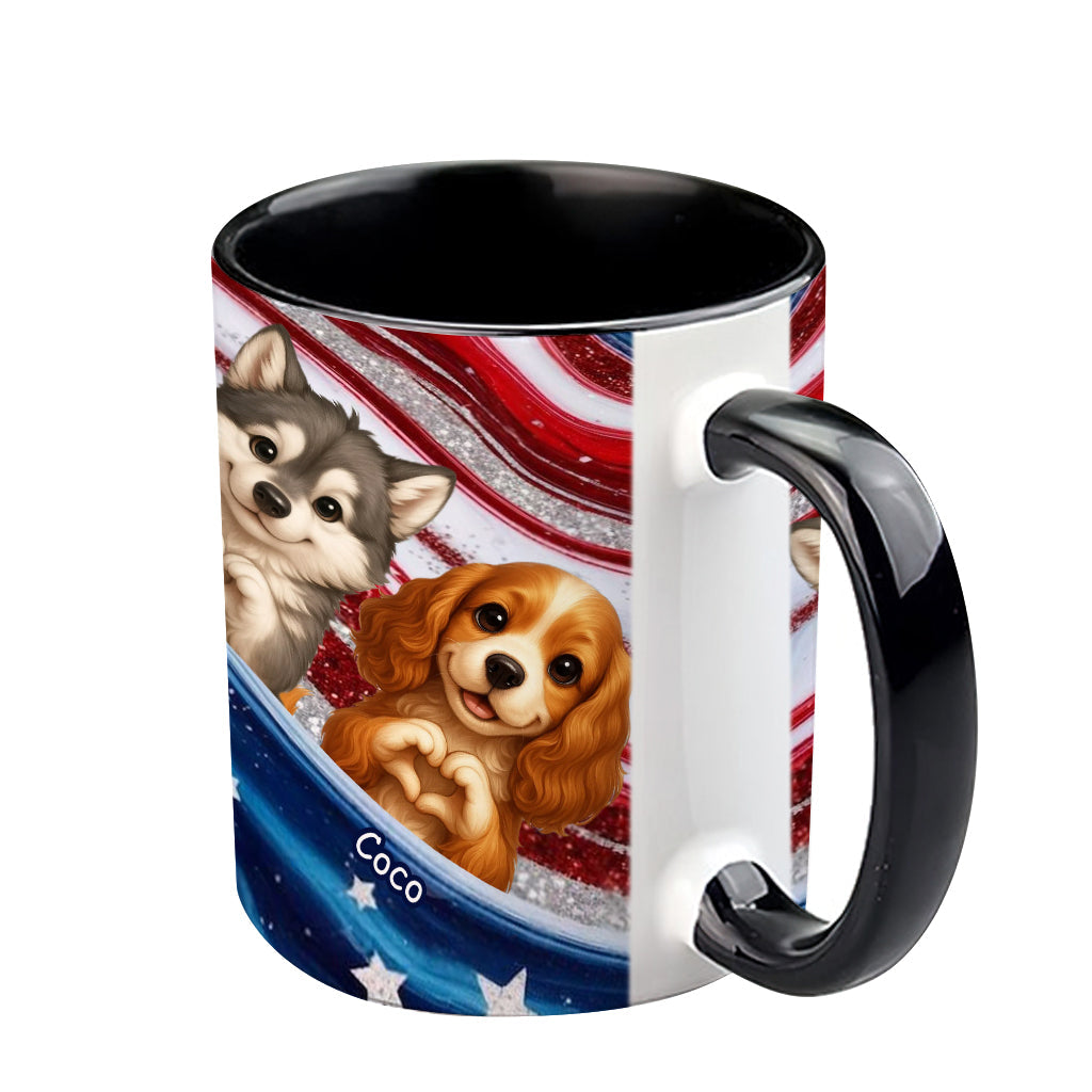 Mug personnalisé à motif chien « Paw And Patriotic »