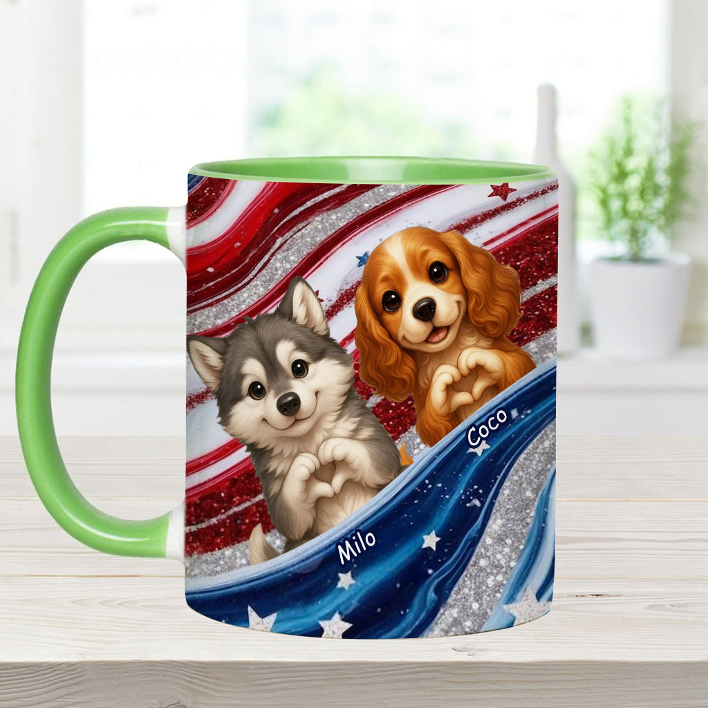 Mug personnalisé à motif chien « Paw And Patriotic »