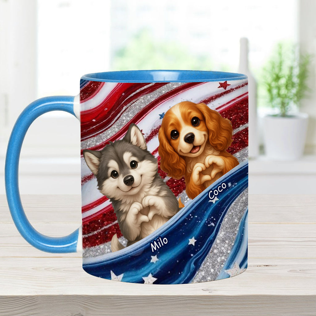 Mug personnalisé à motif chien « Paw And Patriotic »