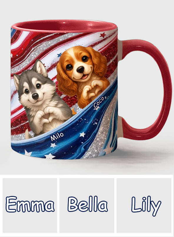 Mug personnalisé à motif chien « Paw And Patriotic »