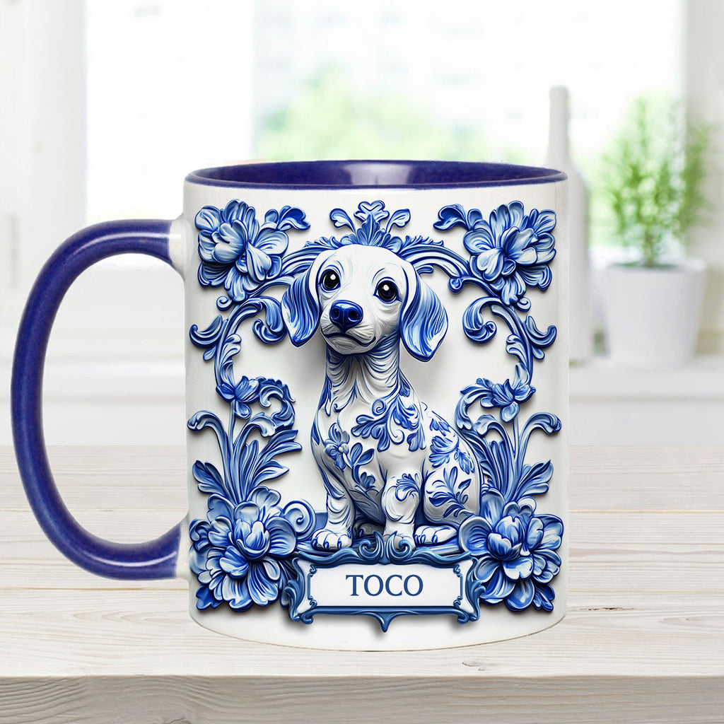 Porcelain Dachshund - Personalized Dog Accent Mug
