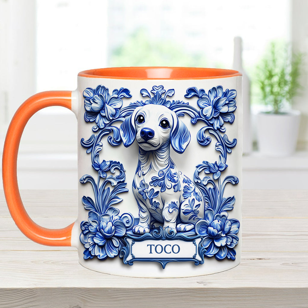 Porcelain Dachshund - Personalized Dog Accent Mug