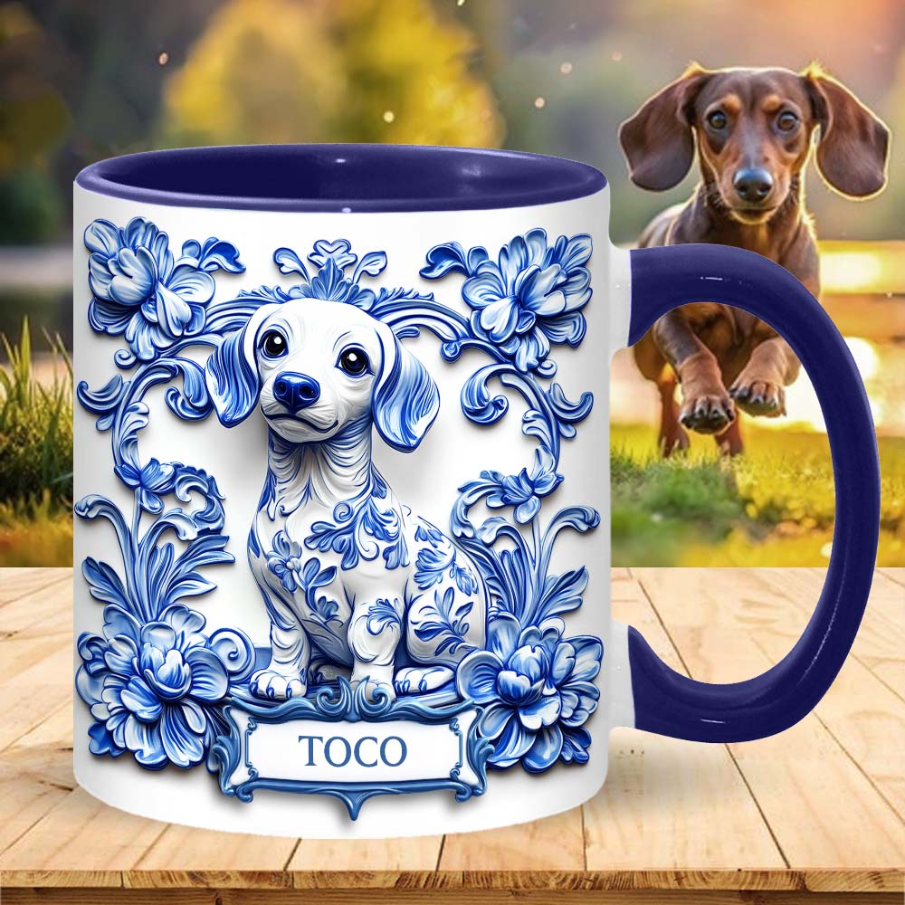 Porcelain Dachshund - Personalized Dog Accent Mug