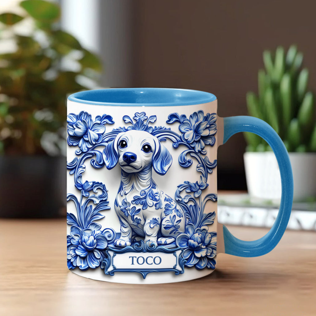 Porcelain Dachshund - Personalized Dog Accent Mug