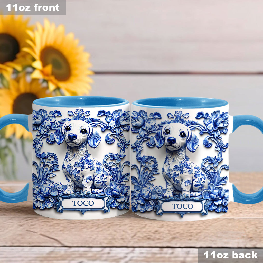 Porcelain Dachshund - Personalized Dog Accent Mug