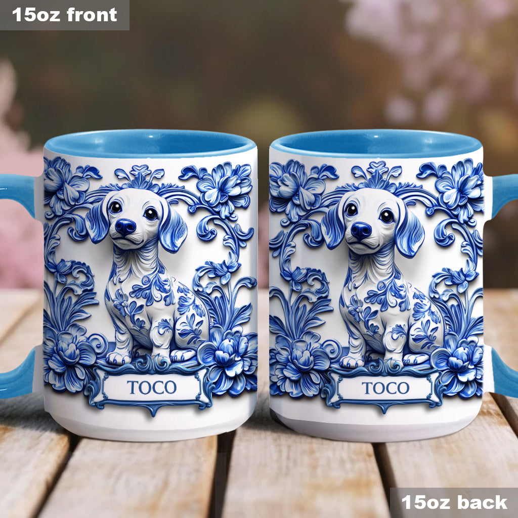Porcelain Dachshund - Personalized Dog Accent Mug