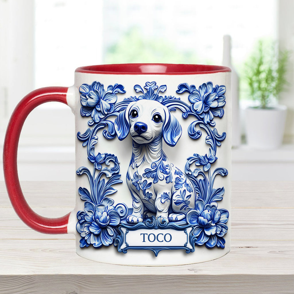 Porcelain Dachshund - Personalized Dog Accent Mug