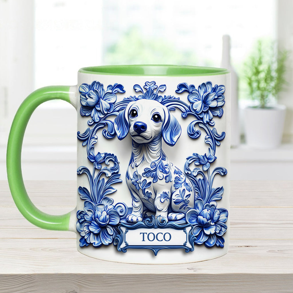 Porcelain Dachshund - Personalized Dog Accent Mug