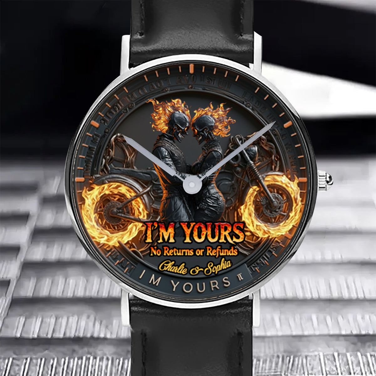 Je suis à toi - Montre-bracelet personnalisée pour motard