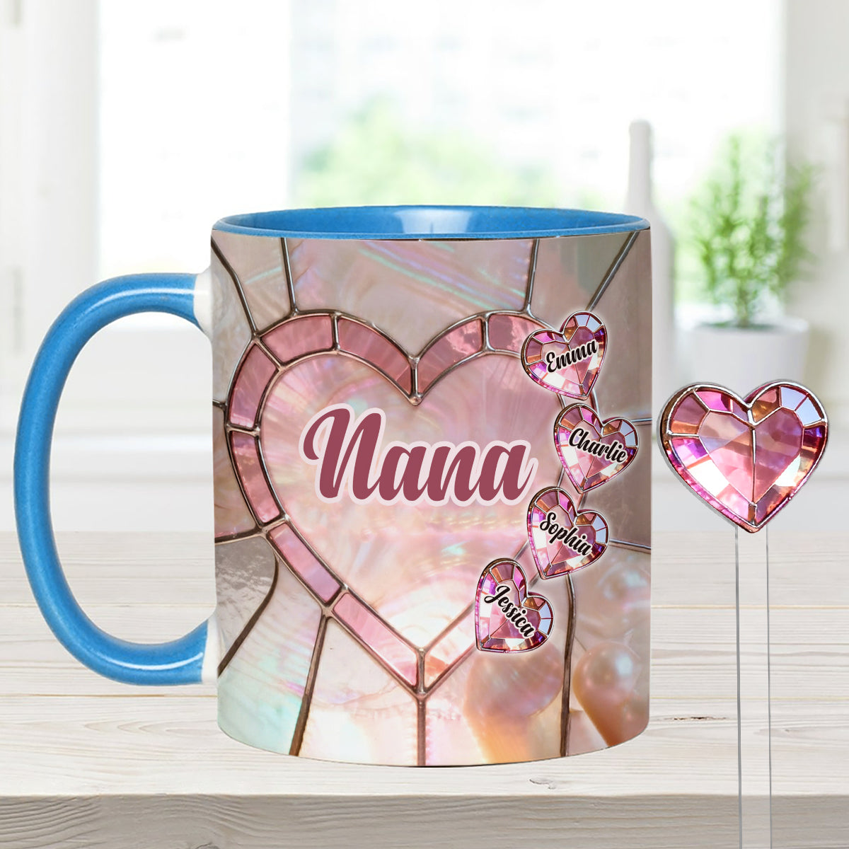Heureuse d'être appelée Nana, Mama, Gigi, Grand-mère - Mug personnalisé pour grand-mère avec agitateurs en acrylique