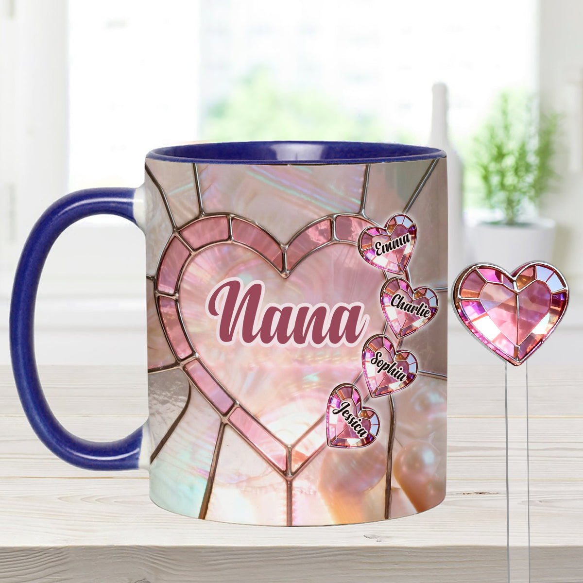 Heureuse d'être appelée Nana, Mama, Gigi, Grand-mère - Mug personnalisé pour grand-mère avec agitateurs en acrylique
