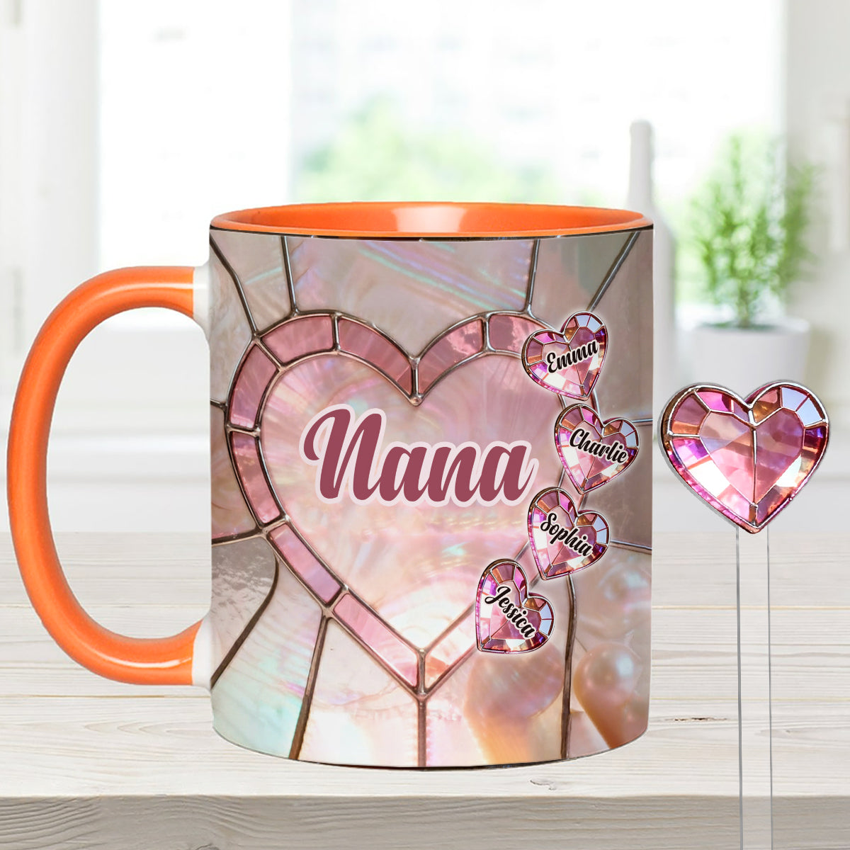 Heureuse d'être appelée Nana, Mama, Gigi, Grand-mère - Mug personnalisé pour grand-mère avec agitateurs en acrylique