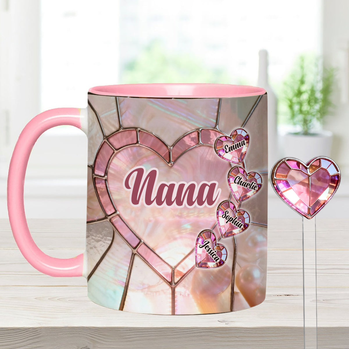 Heureuse d'être appelée Nana, Mama, Gigi, Grand-mère - Mug personnalisé pour grand-mère avec agitateurs en acrylique