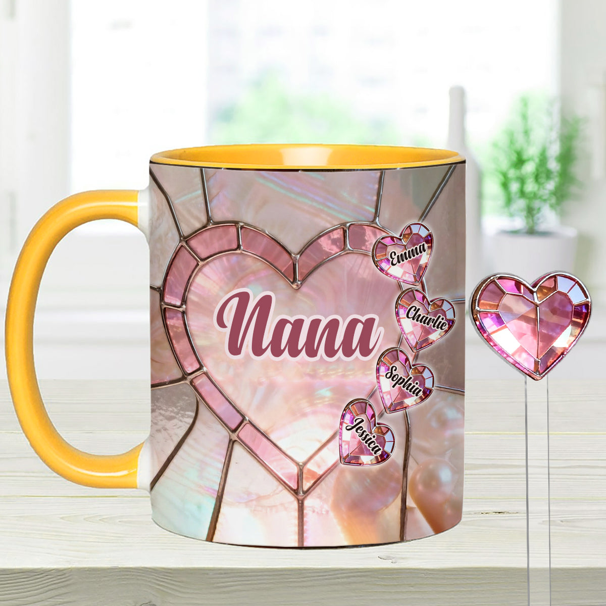 Heureuse d'être appelée Nana, Mama, Gigi, Grand-mère - Mug personnalisé pour grand-mère avec agitateurs en acrylique