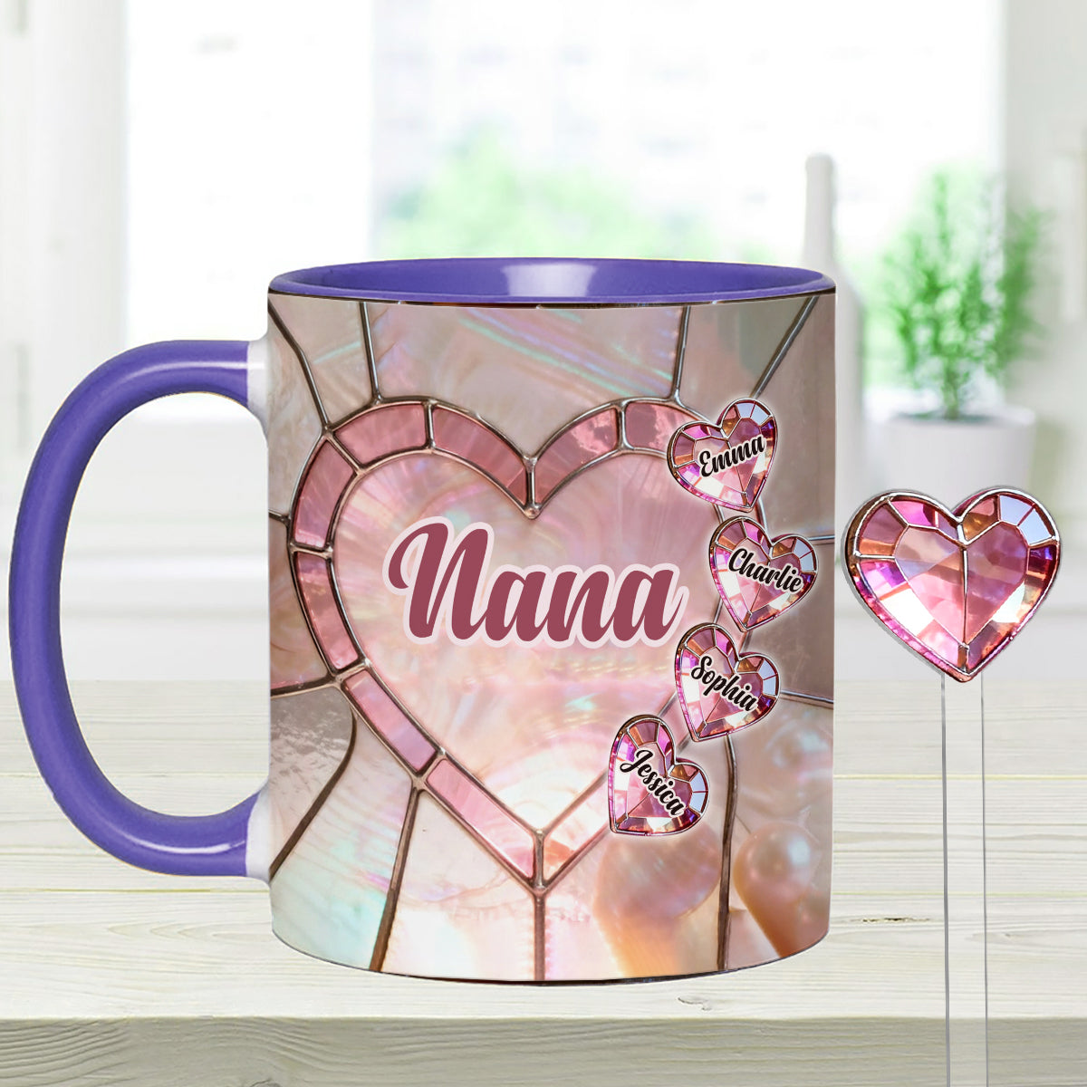 Heureuse d'être appelée Nana, Mama, Gigi, Grand-mère - Mug personnalisé pour grand-mère avec agitateurs en acrylique