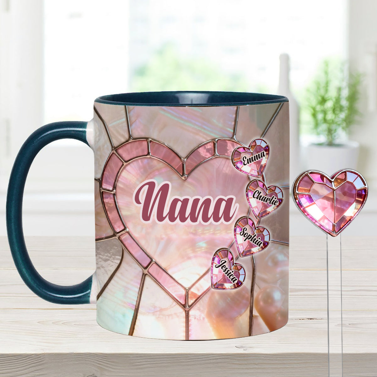 Heureuse d'être appelée Nana, Mama, Gigi, Grand-mère - Mug personnalisé pour grand-mère avec agitateurs en acrylique