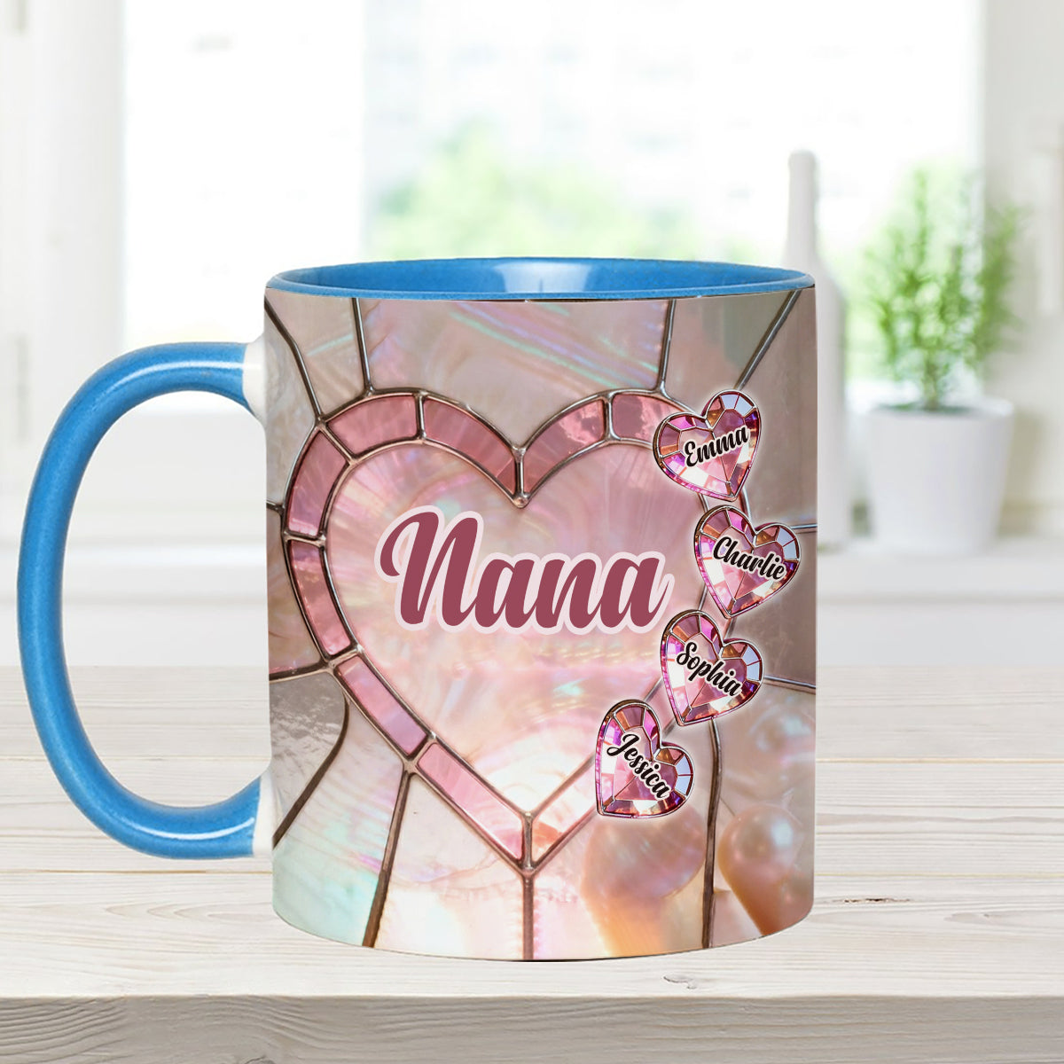 Heureuse d'être appelée Nana, Mama, Gigi, Grand-mère - Mug personnalisé pour grand-mère avec agitateurs en acrylique