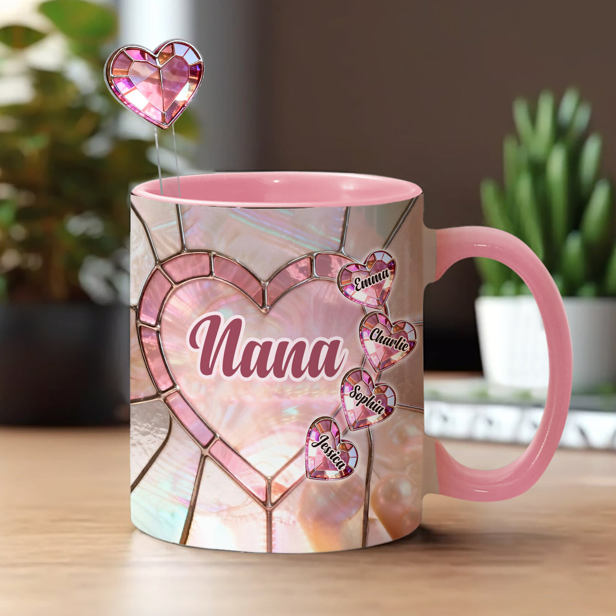 Heureuse d'être appelée Nana, Mama, Gigi, Grand-mère - Mug personnalisé pour grand-mère avec agitateurs en acrylique
