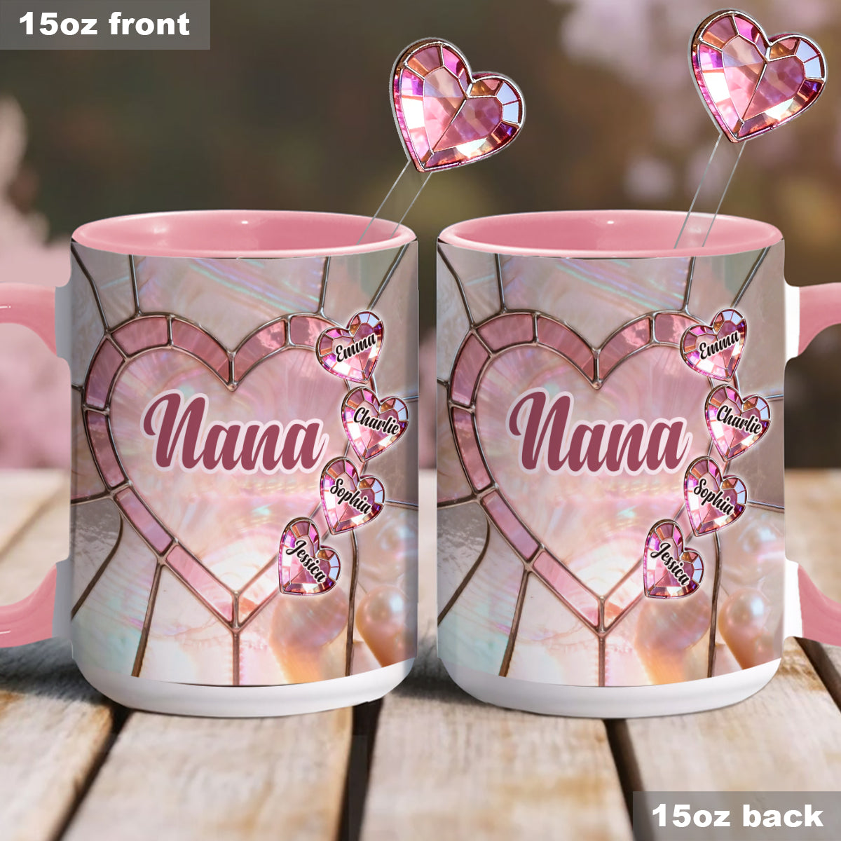 Heureuse d'être appelée Nana, Mama, Gigi, Grand-mère - Mug personnalisé pour grand-mère avec agitateurs en acrylique