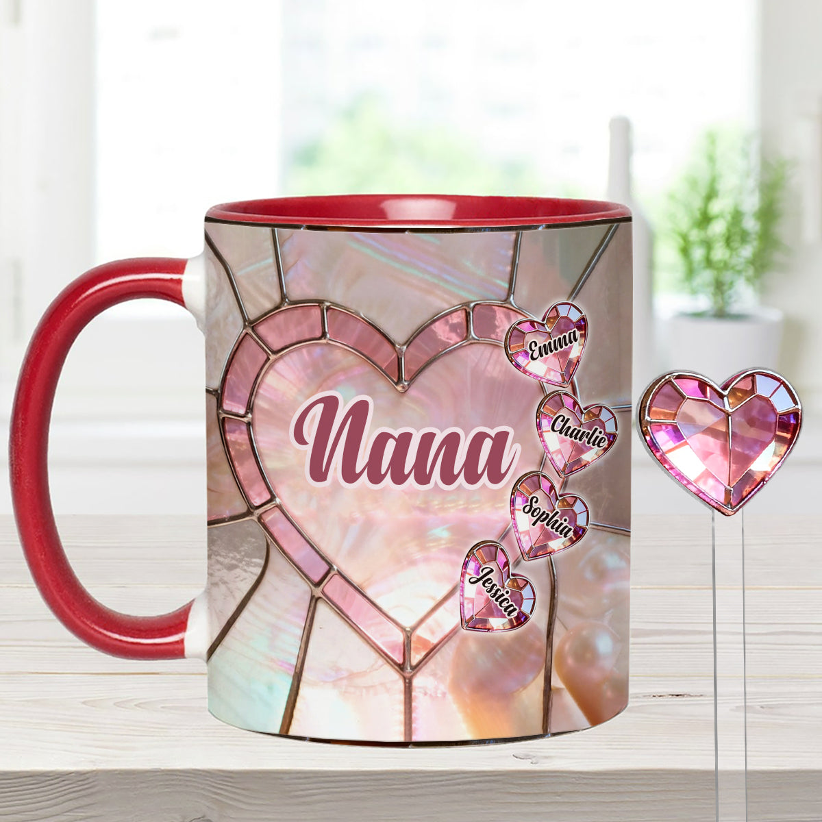 Heureuse d'être appelée Nana, Mama, Gigi, Grand-mère - Mug personnalisé pour grand-mère avec agitateurs en acrylique