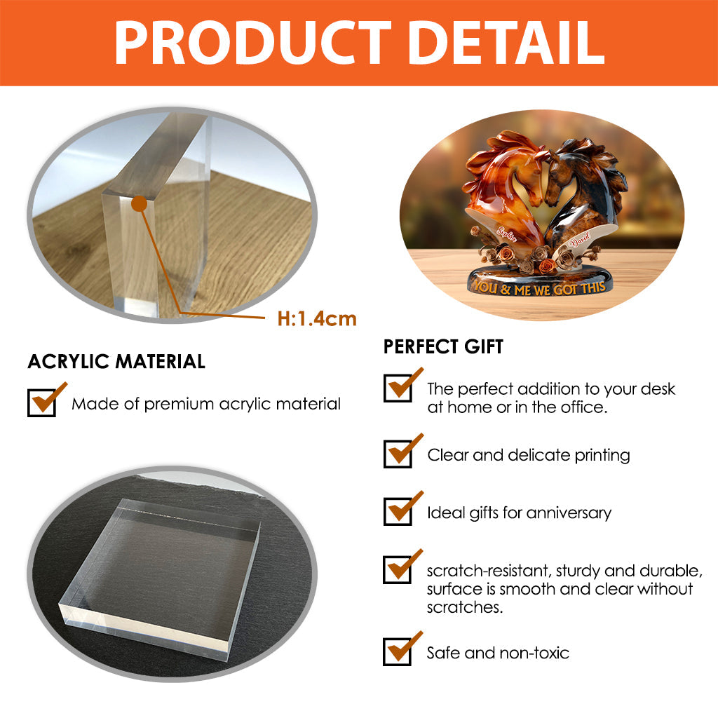 You & Me We Got This - Personalized Couple Custom Shaped Acrylic Plaque