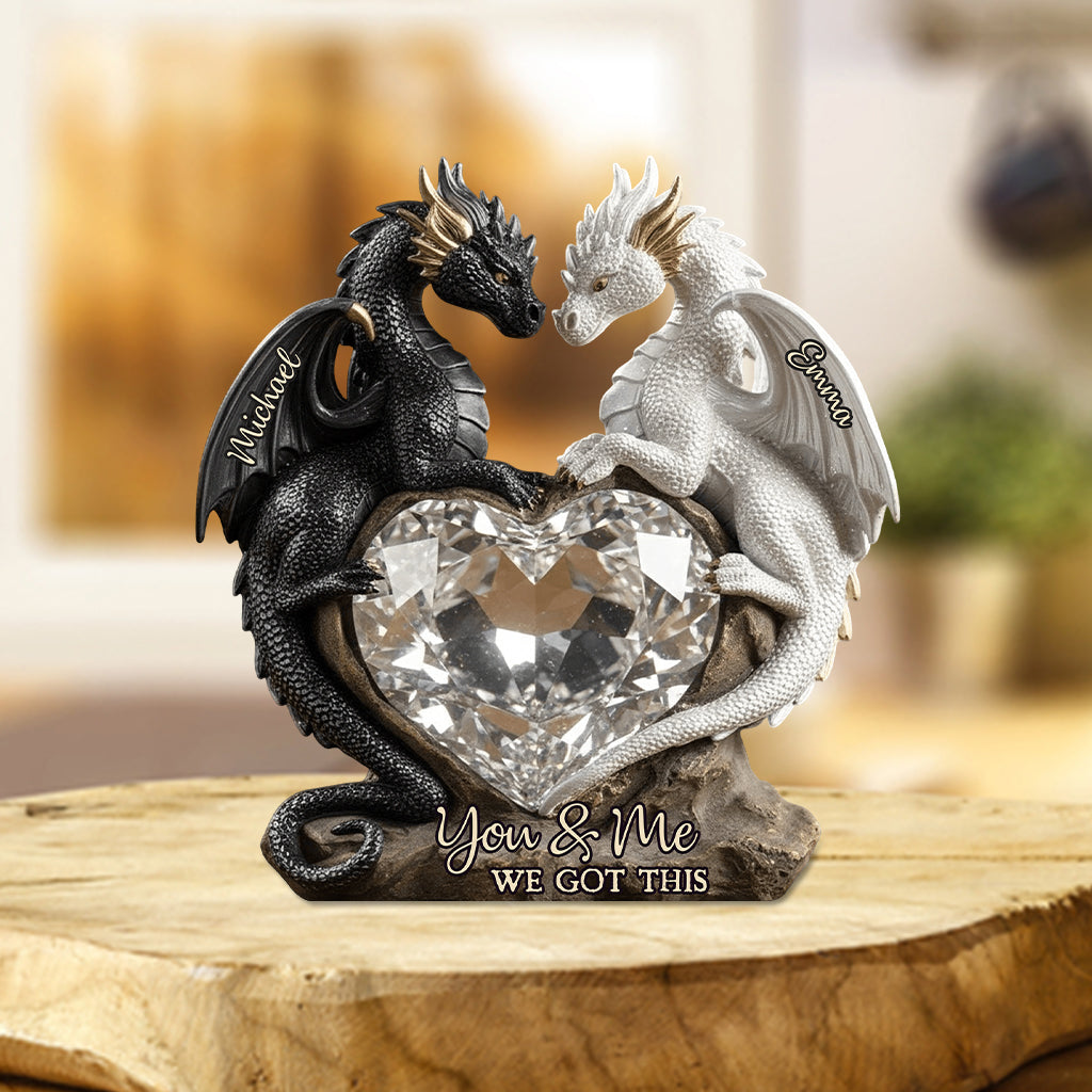 Toi et moi, on gère ! - Plaque acrylique personnalisée en forme de dragon