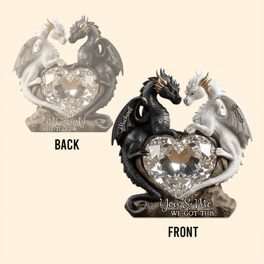 Toi et moi, on gère ! - Plaque acrylique personnalisée en forme de dragon