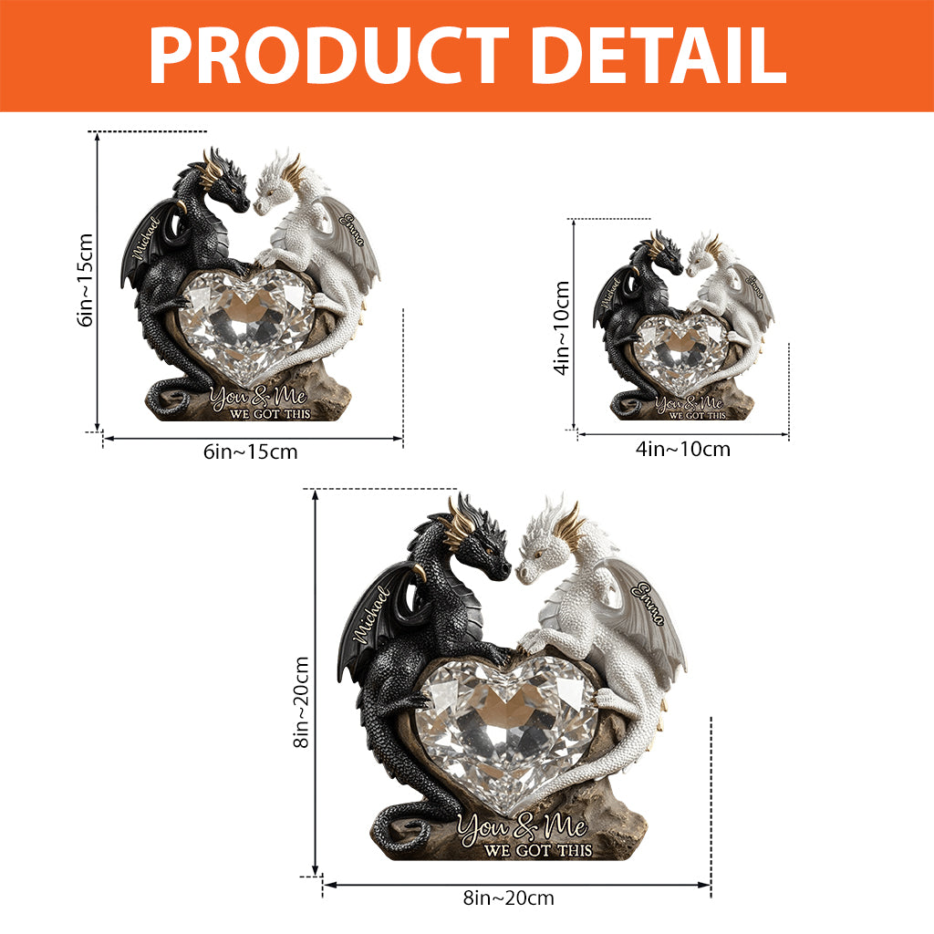 Toi et moi, on gère ! - Plaque acrylique personnalisée en forme de dragon