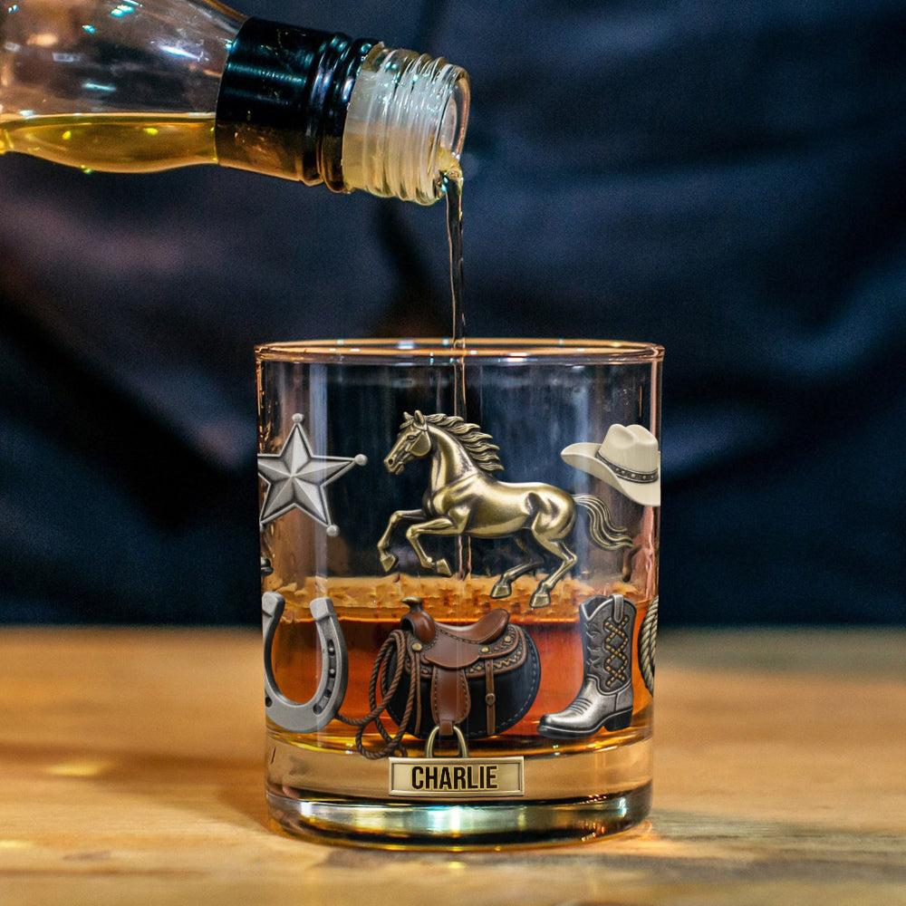 Western Spirit - Personalized Horse Whiskey Glass
