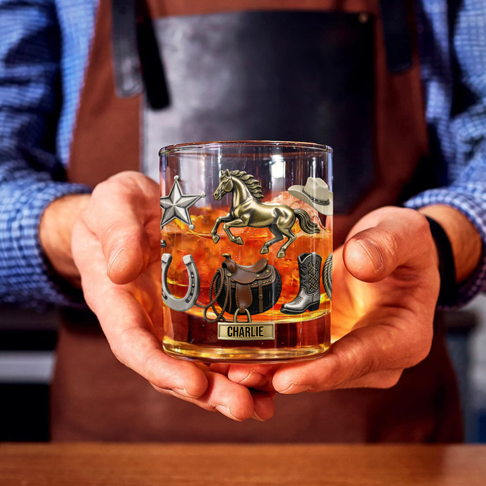 Western Spirit - Personalized Horse Whiskey Glass