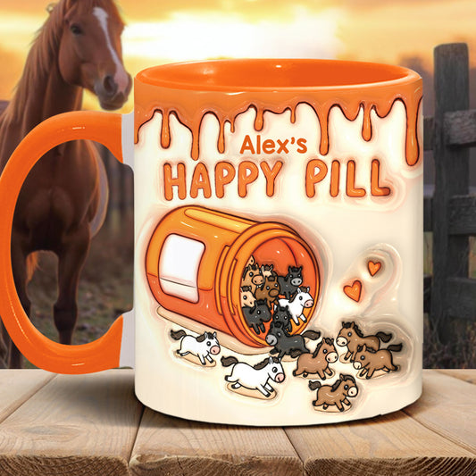 My Happy Pill - Personalized Horse Accent Mug