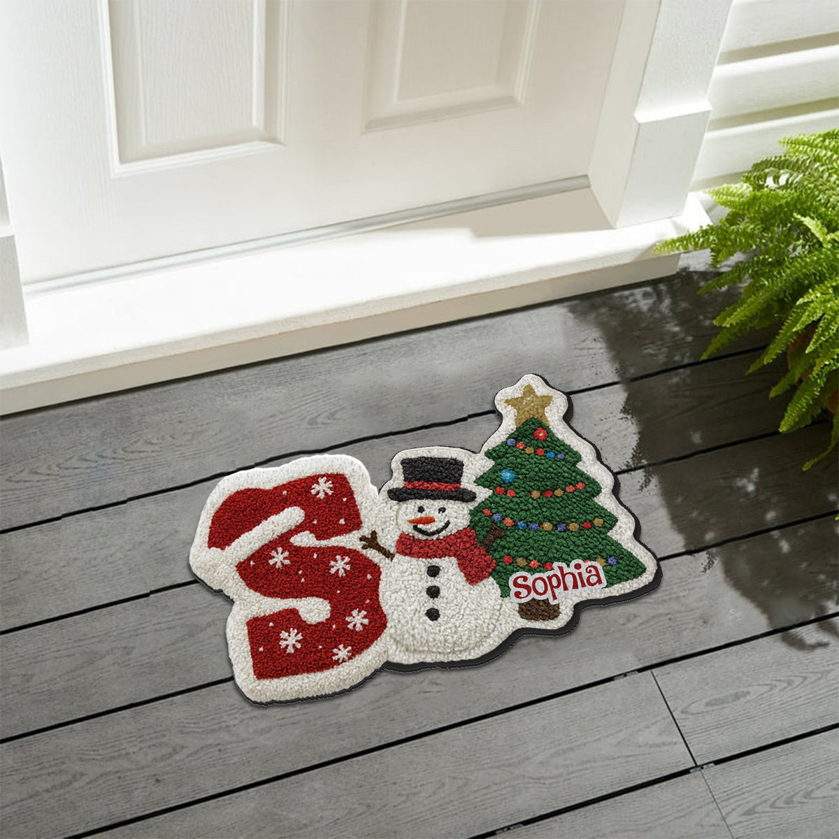 Cadeaux de Noël pour vos proches - Tapis tufté antidérapant personnalisé pour toute la famille