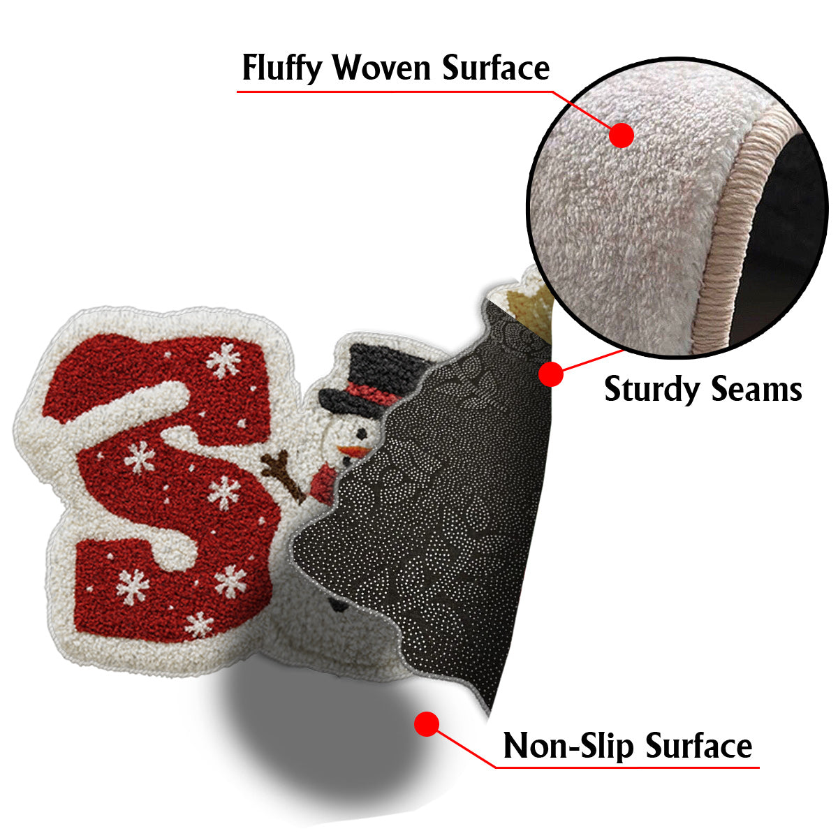 Cadeaux de Noël pour vos proches - Tapis tufté antidérapant personnalisé pour toute la famille