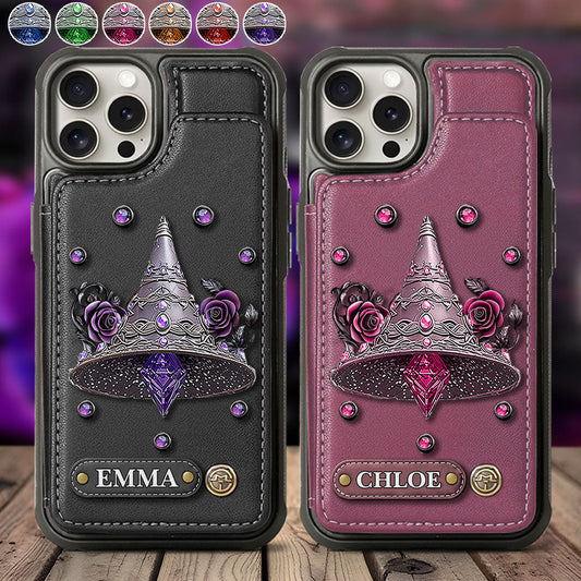 Magnifique chapeau de sorcière - Étui portefeuille personnalisé pour téléphone - Sorcière