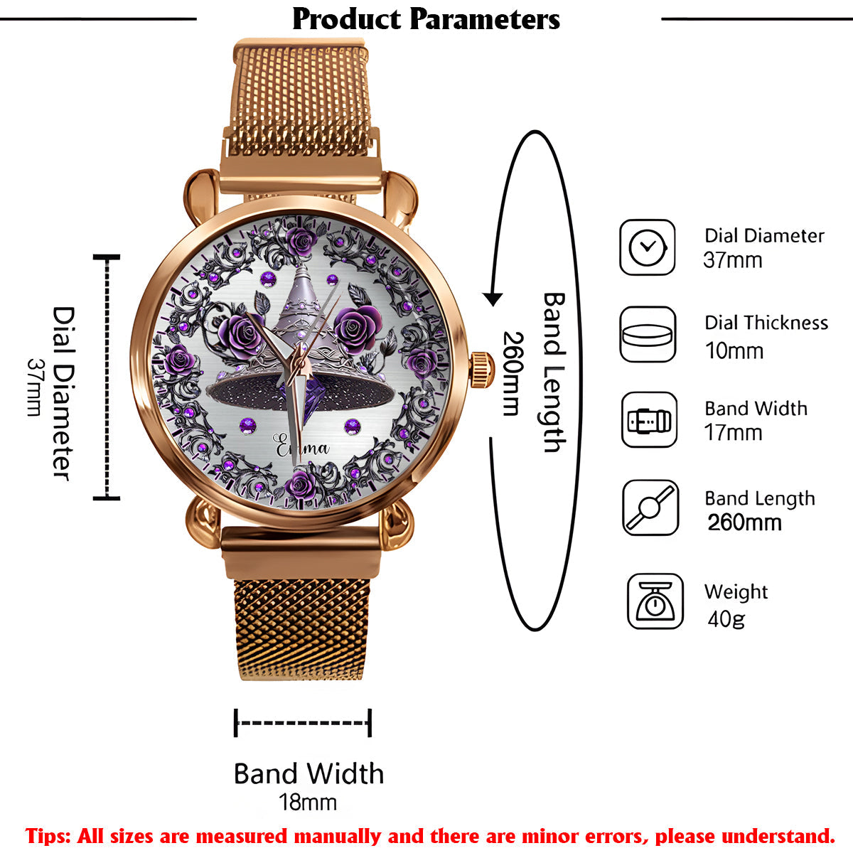 Witch Life - Montre-bracelet personnalisée pour femme sorcière 