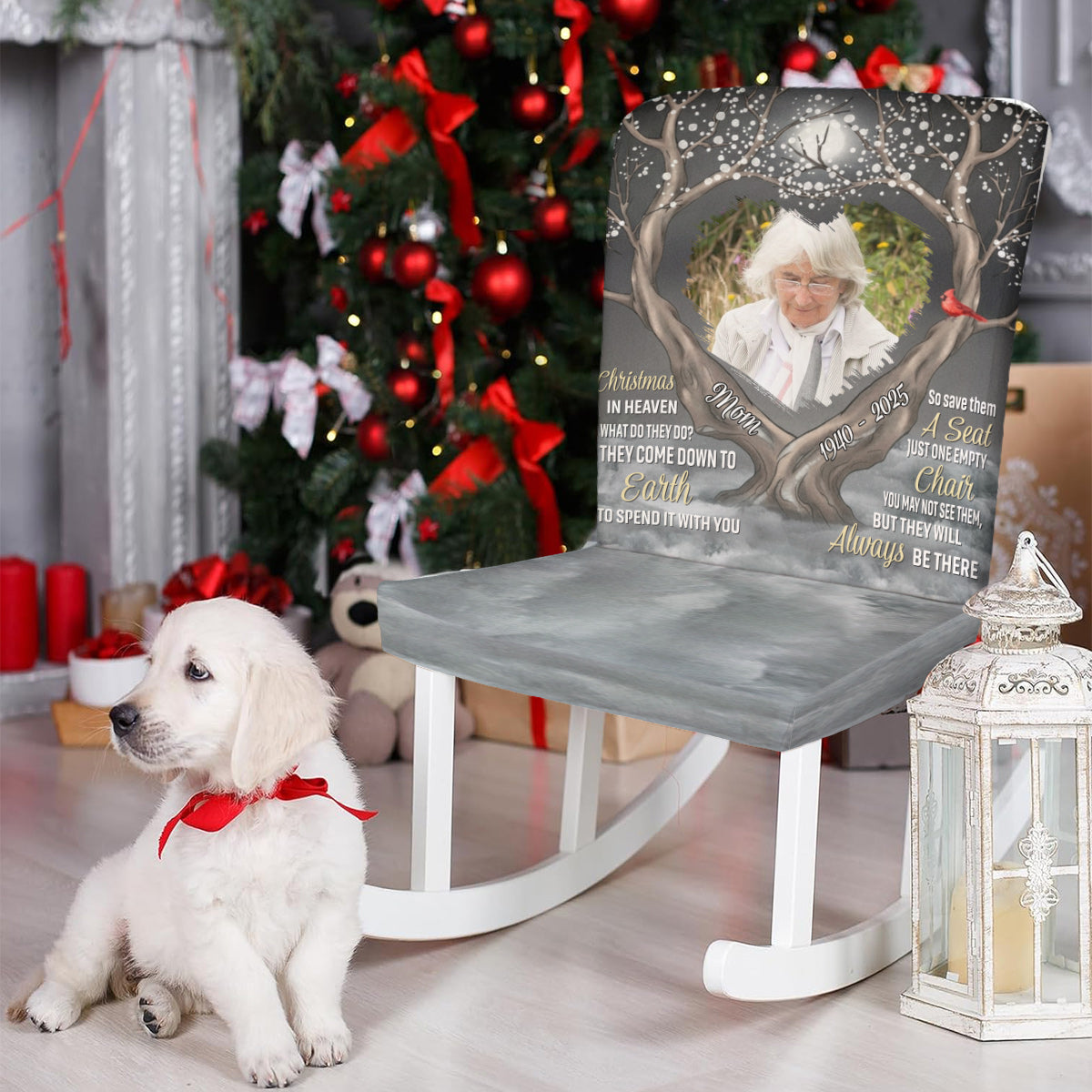 Those We Love Don't Go Away - Personalized Memorial Chair Cover Set