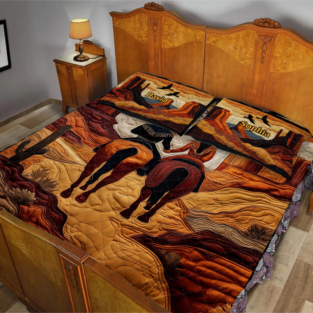 Dieu a béni la route brisée - Ensemble de courtepointe personnalisé pour cowgirl