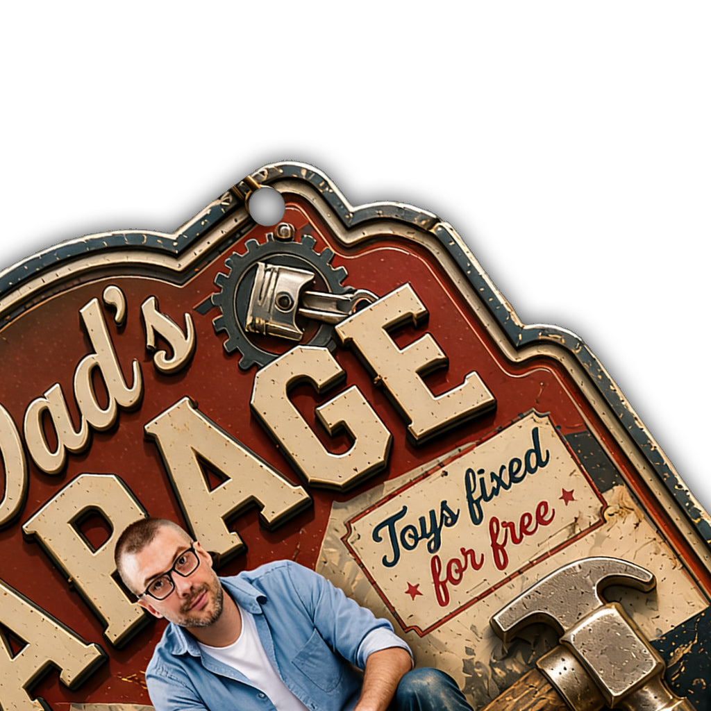 Garage de Papa - Plaque Métallique Personnalisée pour Père