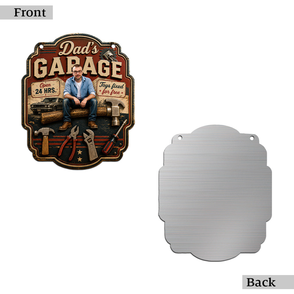 Garage de Papa - Plaque Métallique Personnalisée pour Père