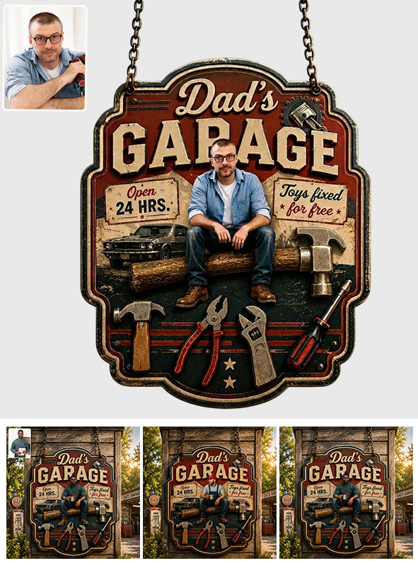 Garage de Papa - Plaque Métallique Personnalisée pour Père